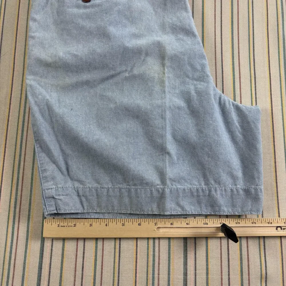Vintage Dockers Shorts Mens 40 Blue Chino Pleated Relaxed Fit Cotton Summer NEW